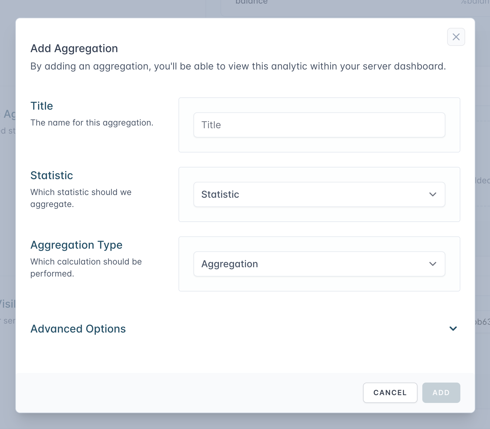 Add Server Aggregation Section
